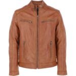 Mens Leather Moto Jacket Tan – Axel Design