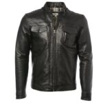 Authentic Mens Leather Jacket in Classic Black
