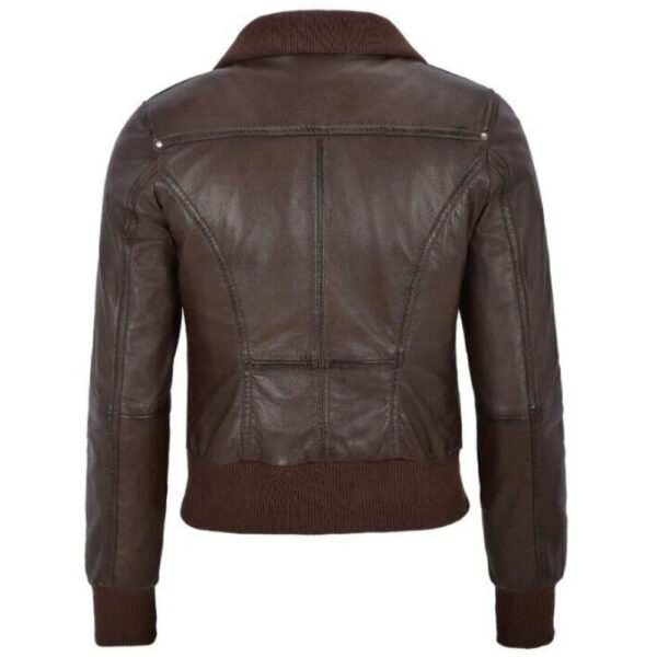 Classic Womens leather bomber jacket
