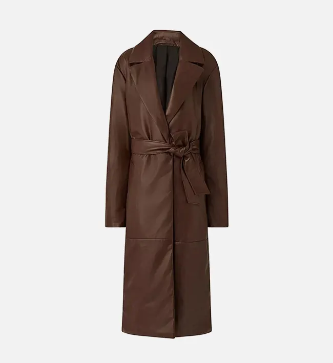 Vintage Womens Leather Long Coat