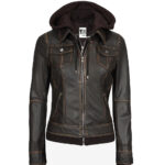 Classic Black Leather Bomber Jacket
