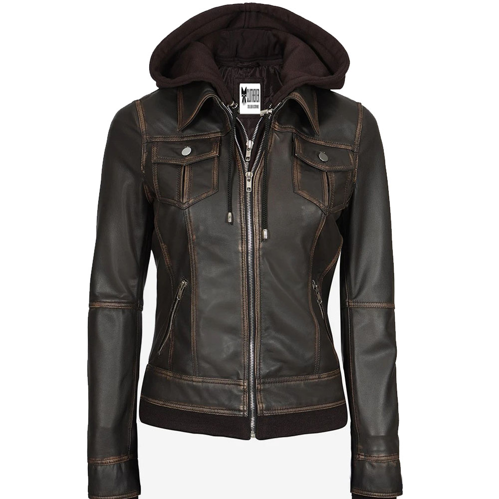 Classic Black Leather Bomber Jacket