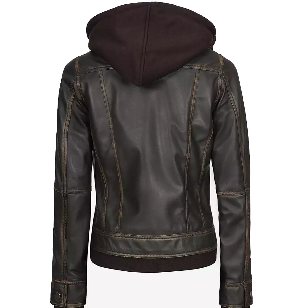 Classic Black Leather Bomber Jacket