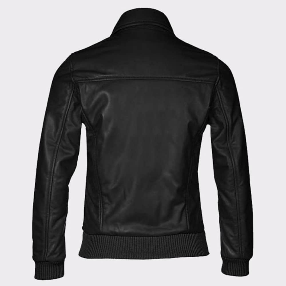 Classic Ladies Leather Bomber Jacket